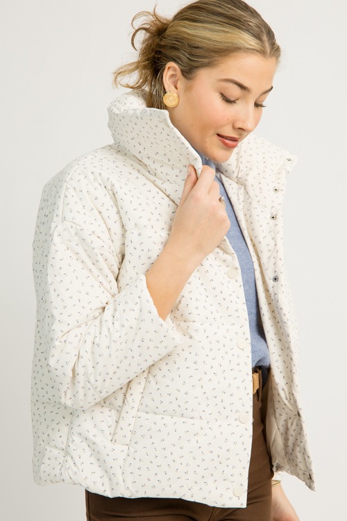 Ditsy Floral Puffer Jacket, Cream - 1119-41.jpg