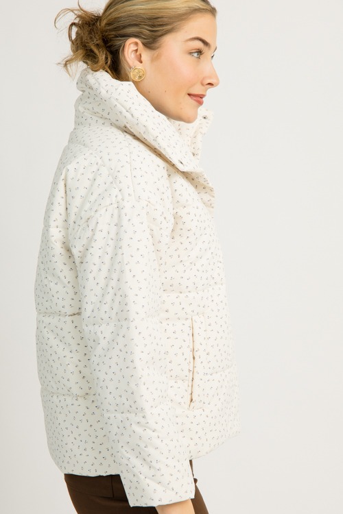 Ditsy Floral Puffer Jacket, Cream - 1119-43.jpg