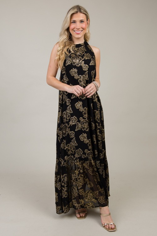 Metallic Floral Halter Maxi,Blk - 1119-52.jpg