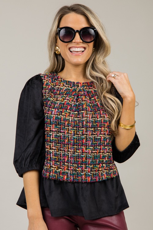 Tweed Contrast Peplum Top, Blac - 1119-56.jpg