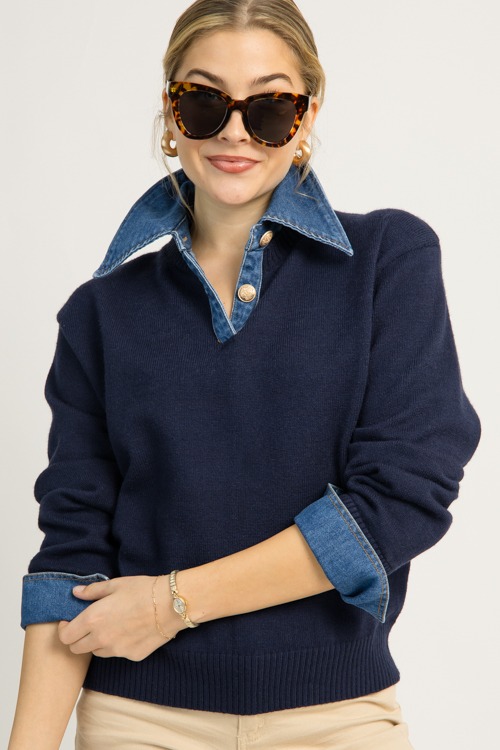 Denim Contrast Sweater, Navy - 1119-88p.jpg