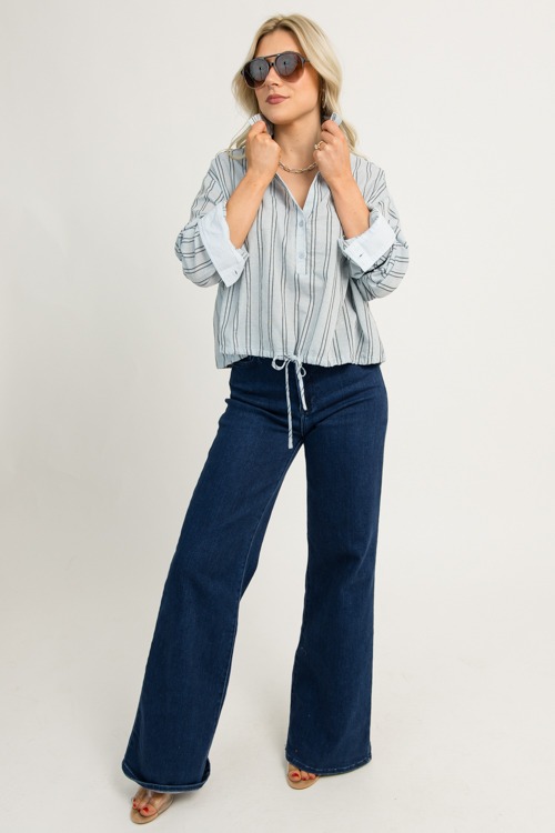 Draw Hem Stripe Shirt - 1119-96h.jpg