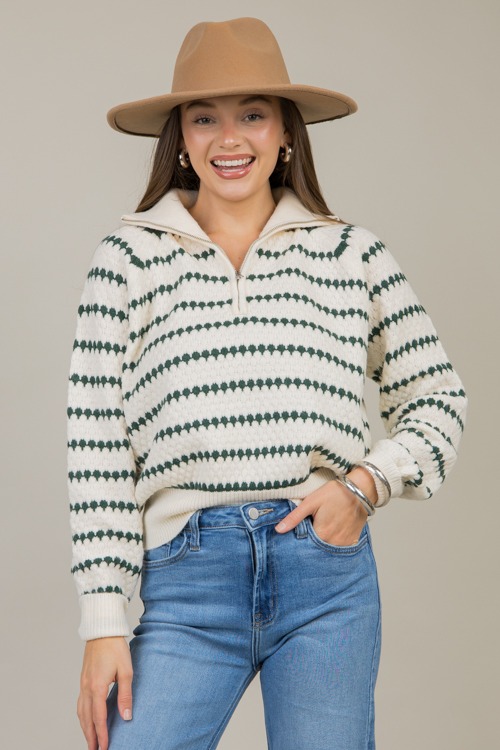 Stripe Zip Sweater, Hunter Gree - 1120-46.jpg