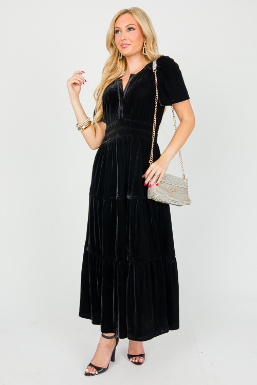 Ebony Velvet Maxi, Black