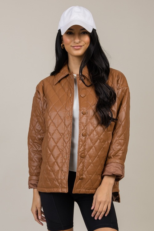 Quilted Leather Jacket, Brown - 1121-102.jpg