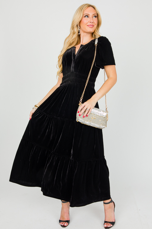 Ebony Velvet Maxi, Black