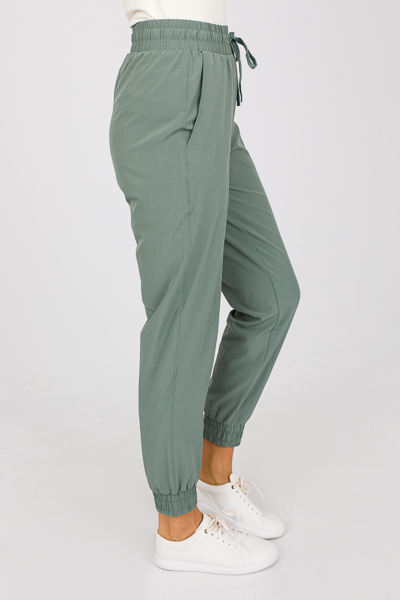 Essential Athleisure Joggers, Blue Green