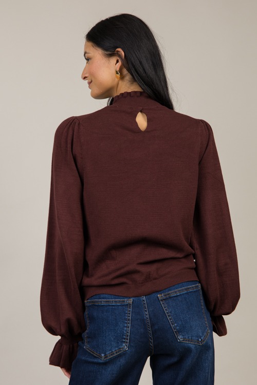 Ruffle Trim Sweater, Chocolate - 1121-116-Edit.jpg