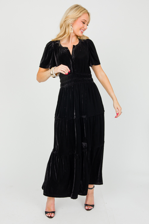 Ebony Velvet Maxi, Black