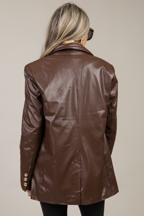 Gold Button Leather Blazer, Brown - 1121-124.jpg