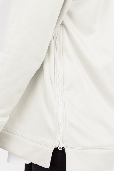 Side Zip Hoodie, Ivory