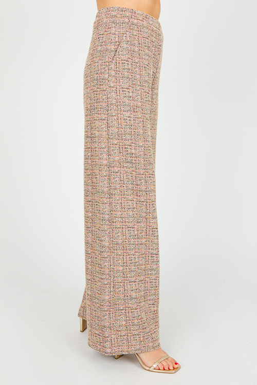 Tweed Wide Leg Pants, Multi - New Arrivals - The Blue Door Boutique