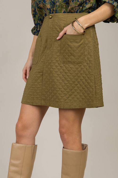 Patch Pocket Skirt, Olive