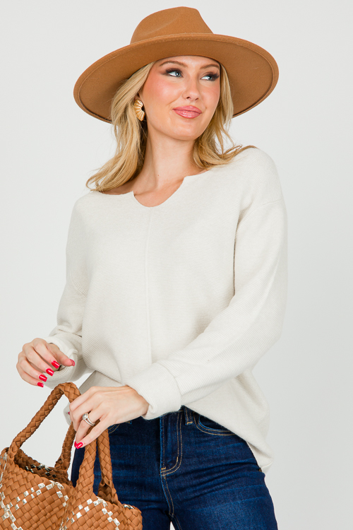 Notch Neck Sweater, Urban Grey