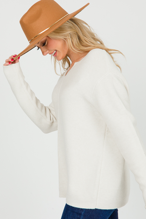 Notch Neck Sweater, Urban Grey