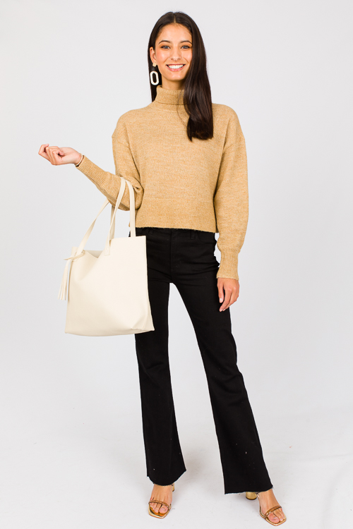 Cadence Crop Sweater, Taupe