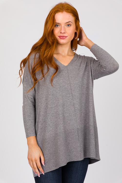 Ollie Tunic Sweater, Grey