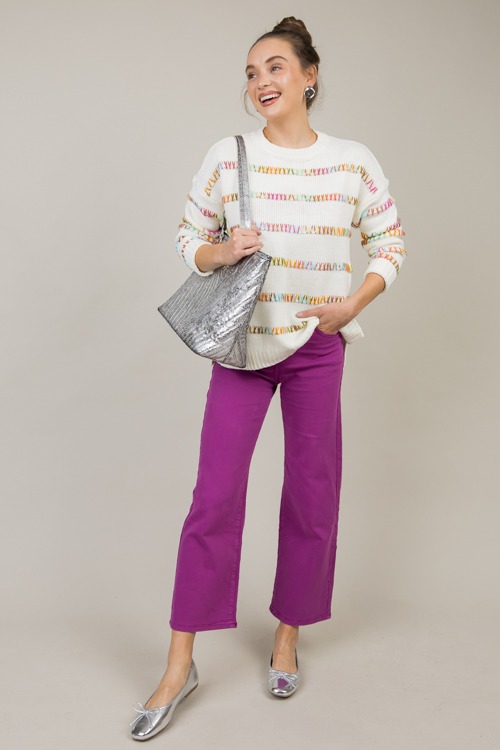 Multi Stitch Stripe Sweater, White - 1122-21.jpg