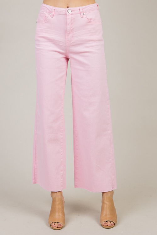 Raw Hem Wide Leg Pants, Pink - 1122-88h.jpg