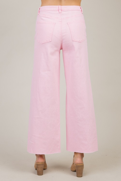 Raw Hem Wide Leg Pants, Pink - 1122-91.jpg