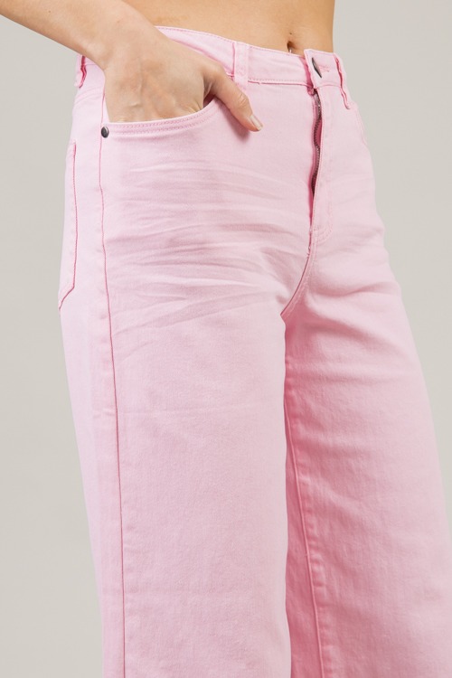 Raw Hem Wide Leg Pants, Pink - 1122-92.jpg