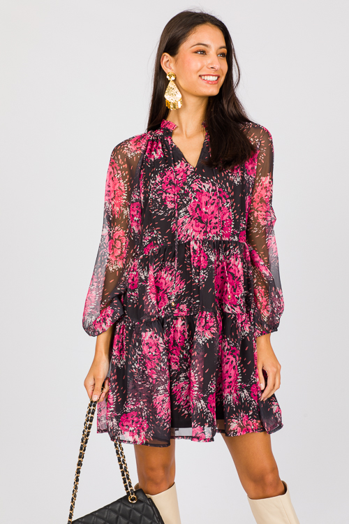 Bursting Blooms Dress, Pink