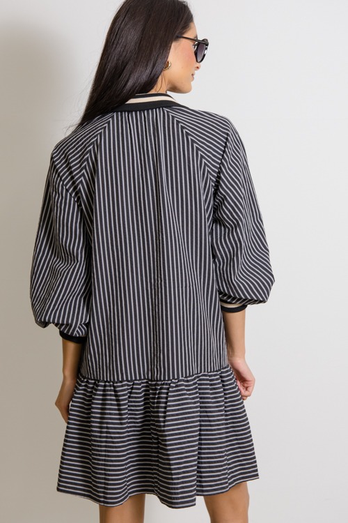 Stripe Contrast Zip Dress, Black - 1125-100.jpg