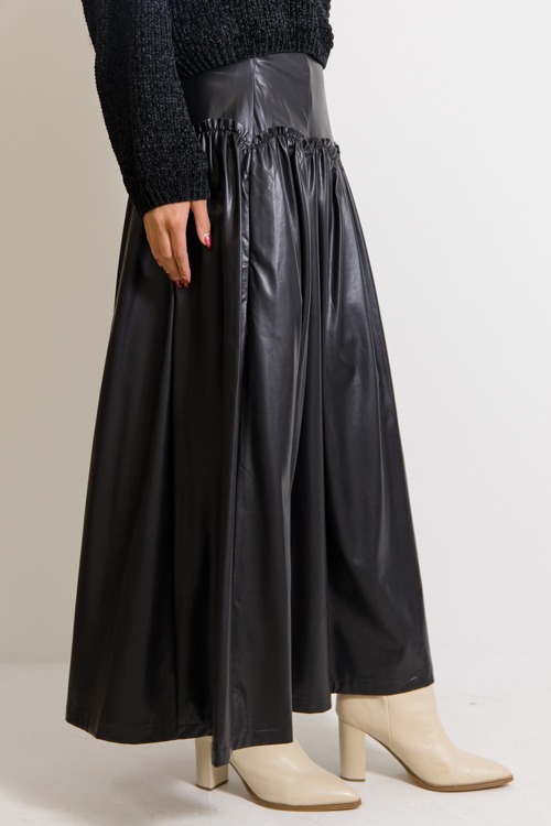 Ruffle Seam Leather Skirt, Black - 1125-53.jpg