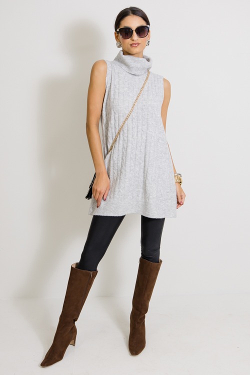 Cable Knit Sweater Tunic, H. Grey - 1125-63.jpg