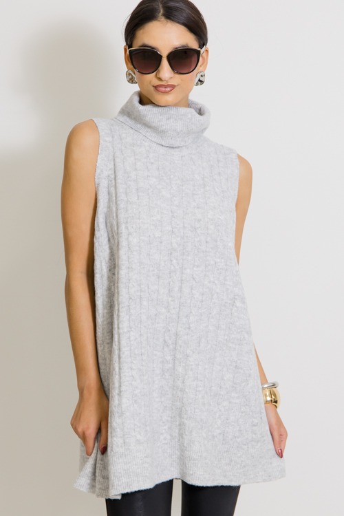 Cable Knit Sweater Tunic, H. Grey - 1125-64.jpg