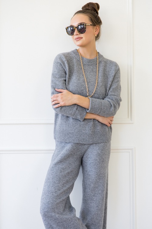 Sweater Knit Set, Heather Grey