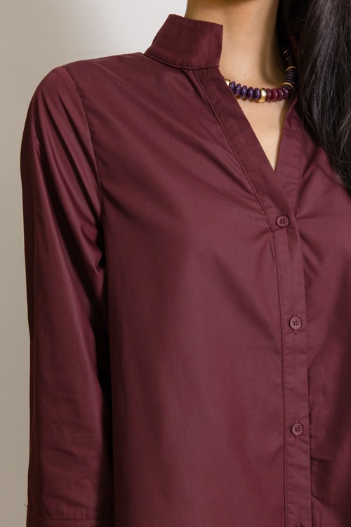 Stone & Textured Necklace, Burgundy - 1125-75.jpg