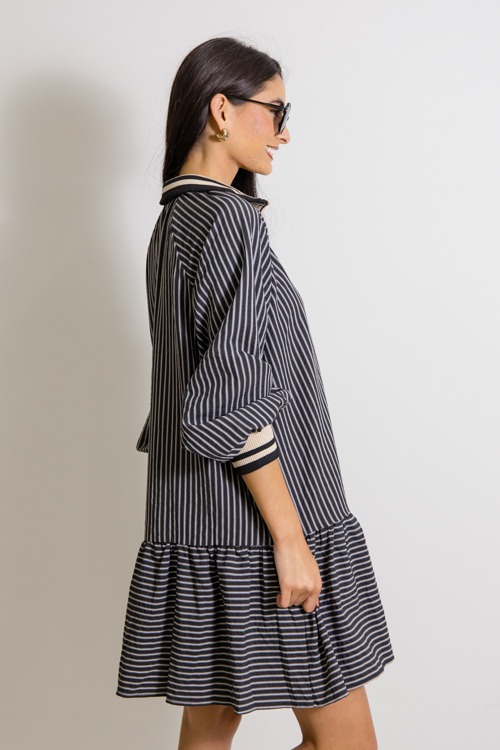 Stripe Contrast Zip Dress, Black - 1125-99.jpg
