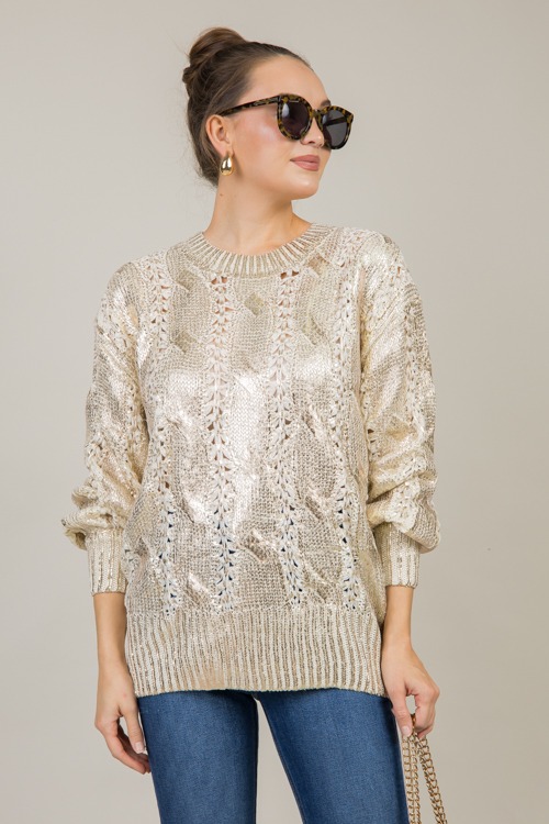 Gold Foil Cable Sweater - 1126-26p.jpg