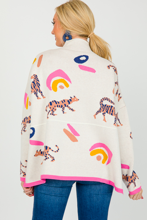 Abstract Animal Sweater, Cream