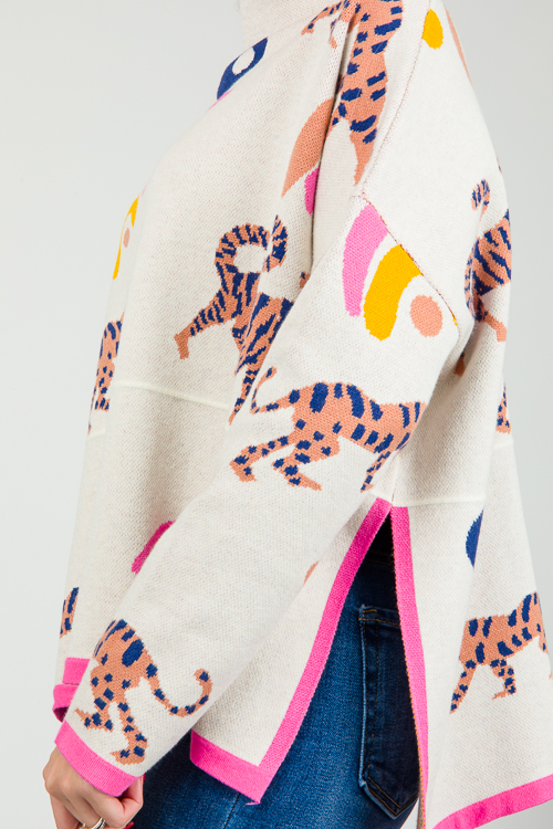 Abstract Animal Sweater, Cream