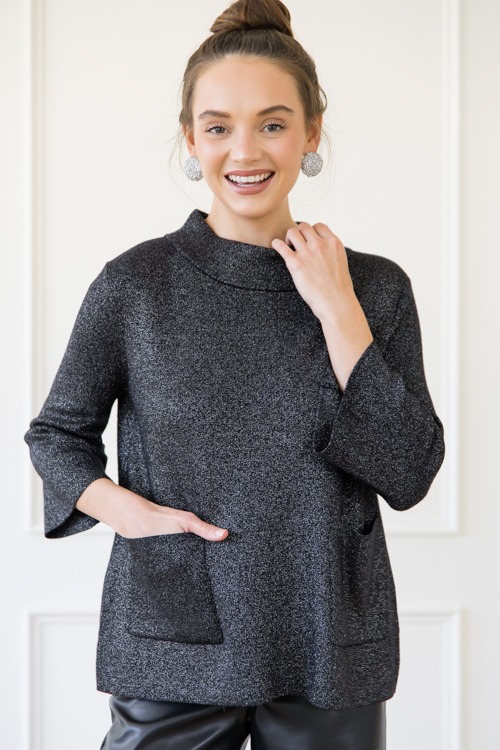 Glitzy Audrey Sweater, Black