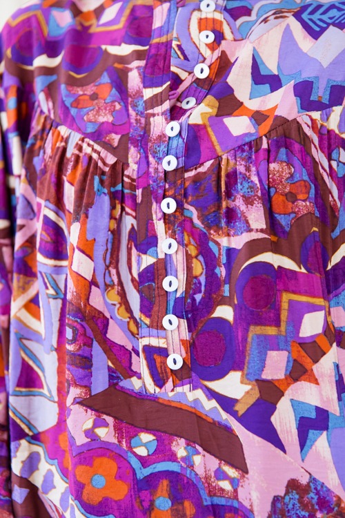 Maria Button Blouse, Purple Multi - 1127-127h.jpg