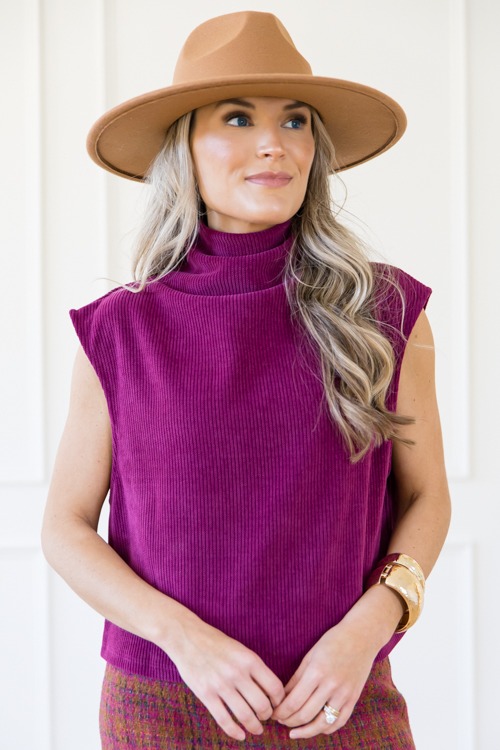 Sleeveless Mock Neck Top, Plum - 1127-143-2.jpg