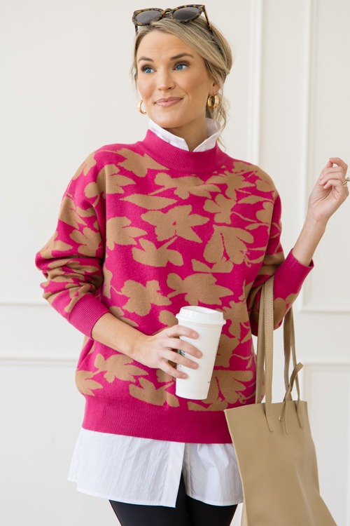 Joy Floral Sweater, Magenta/Taupe - 1127-19-2.jpg