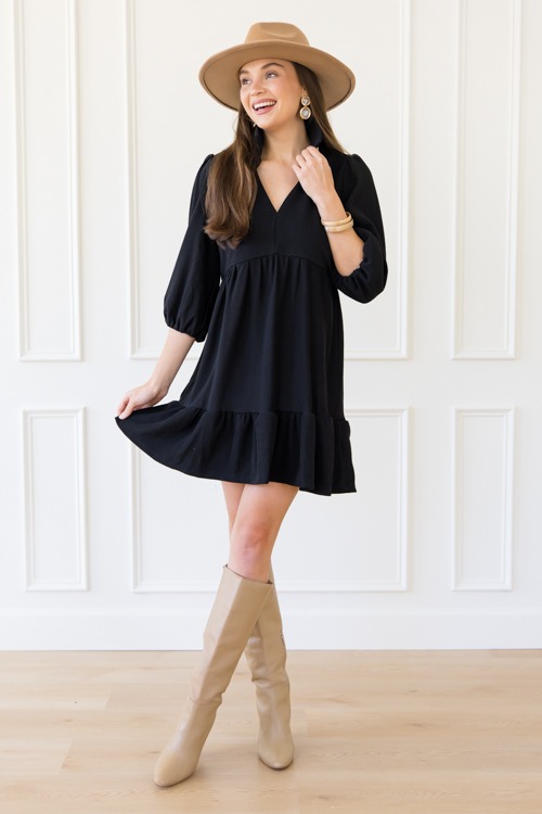 Winslow Rib Dress, Black