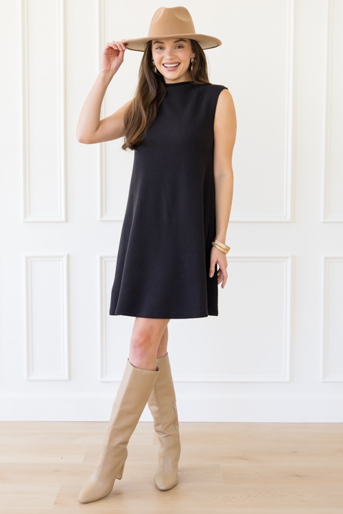 Cloud Knit A-Line Dress, Black - 1127-93-2.jpg