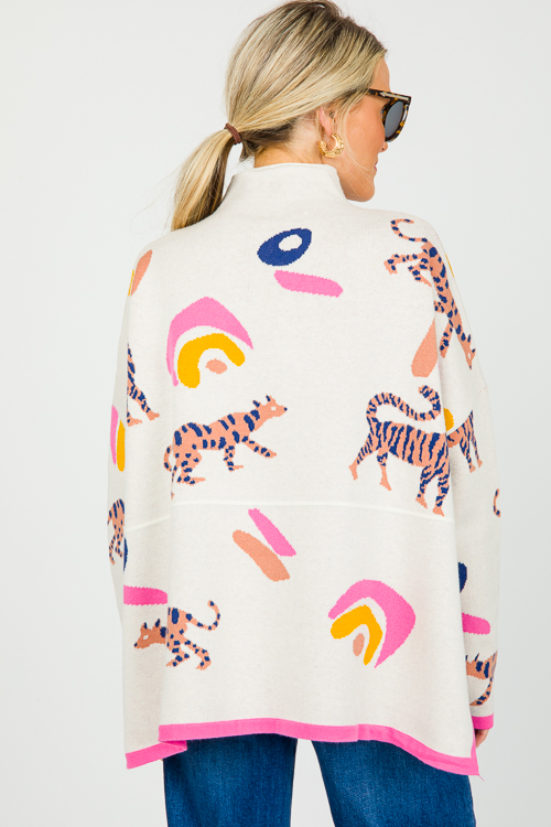 Abstract Animal Sweater, Cream