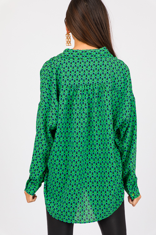 Cairo Button Up, Kelly Green