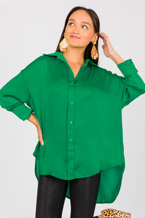 Betsy Satin Shirt, Green