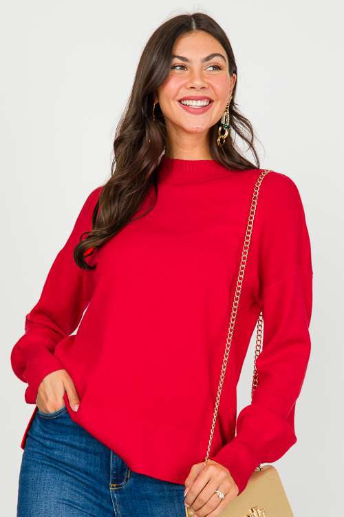 Holly Sweater, Tomato Red