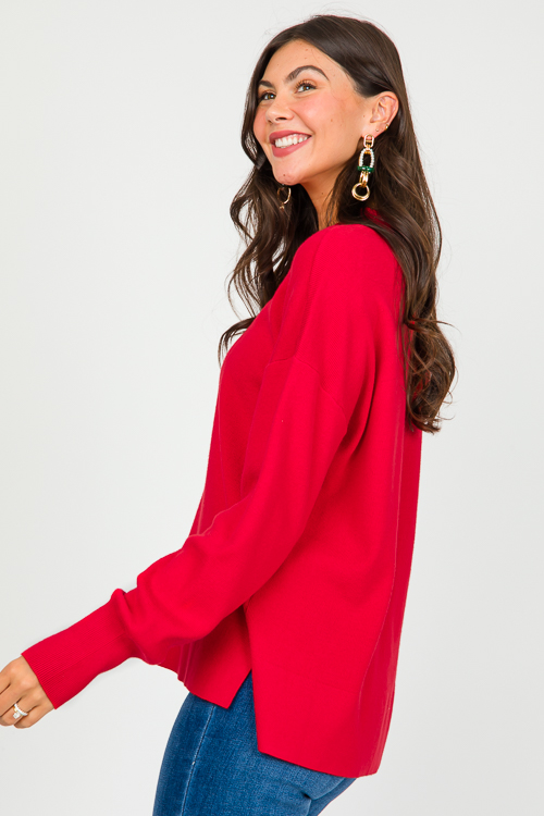 Holly Sweater, Tomato Red