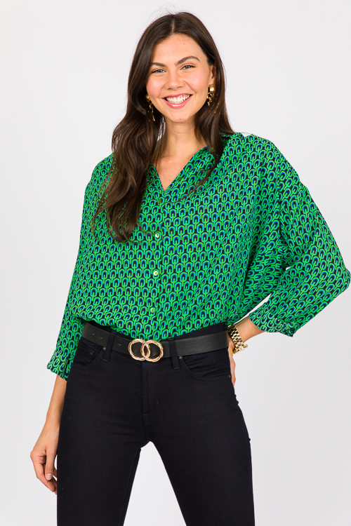 Cairo Button Up, Kelly Green