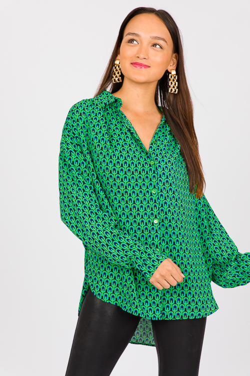 Cairo Button Up, Kelly Green