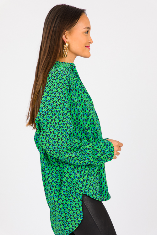 Cairo Button Up, Kelly Green